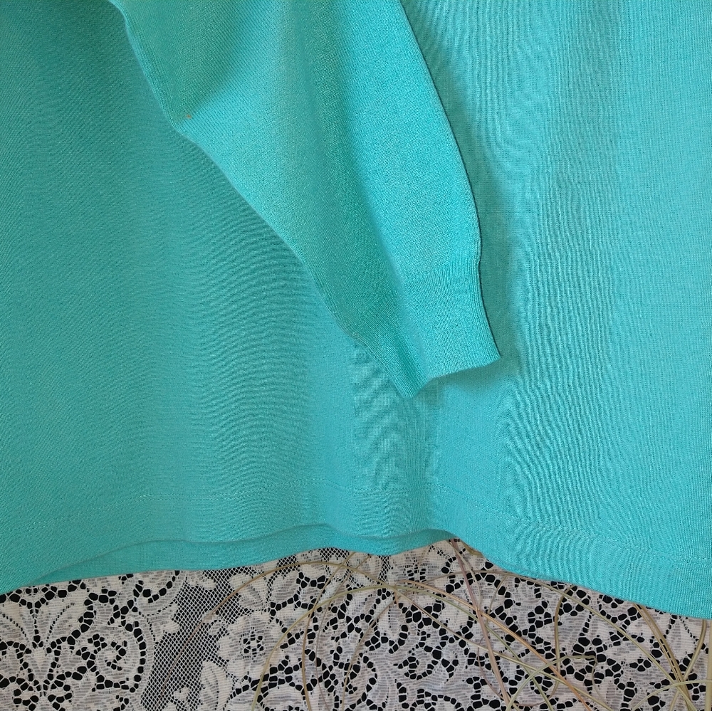 Mark Zunino light blue shirt and cardigan sweater coordinated set shoulder deco - Picture 7 of 7